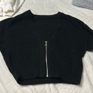Size small crop low cut zipper jacket/sweater